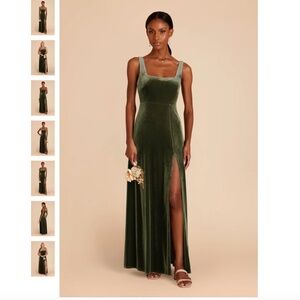 Olive Velvet Bridesmaid Dress - Birdy Grey - XS